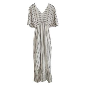 World Market Striped V-Neck FLAWED Maxi Dress Women’s Size L/XL
